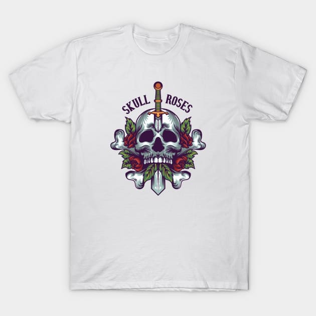 Skull Roses T-Shirt by Choulous79